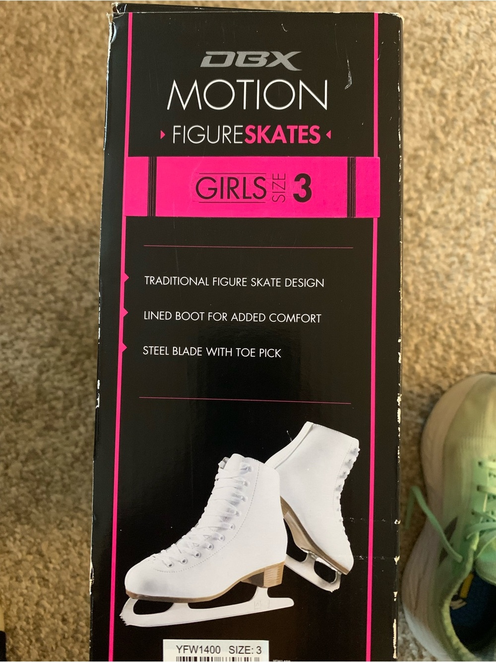 DBX Motion Girls White Figure Skates - Size 3